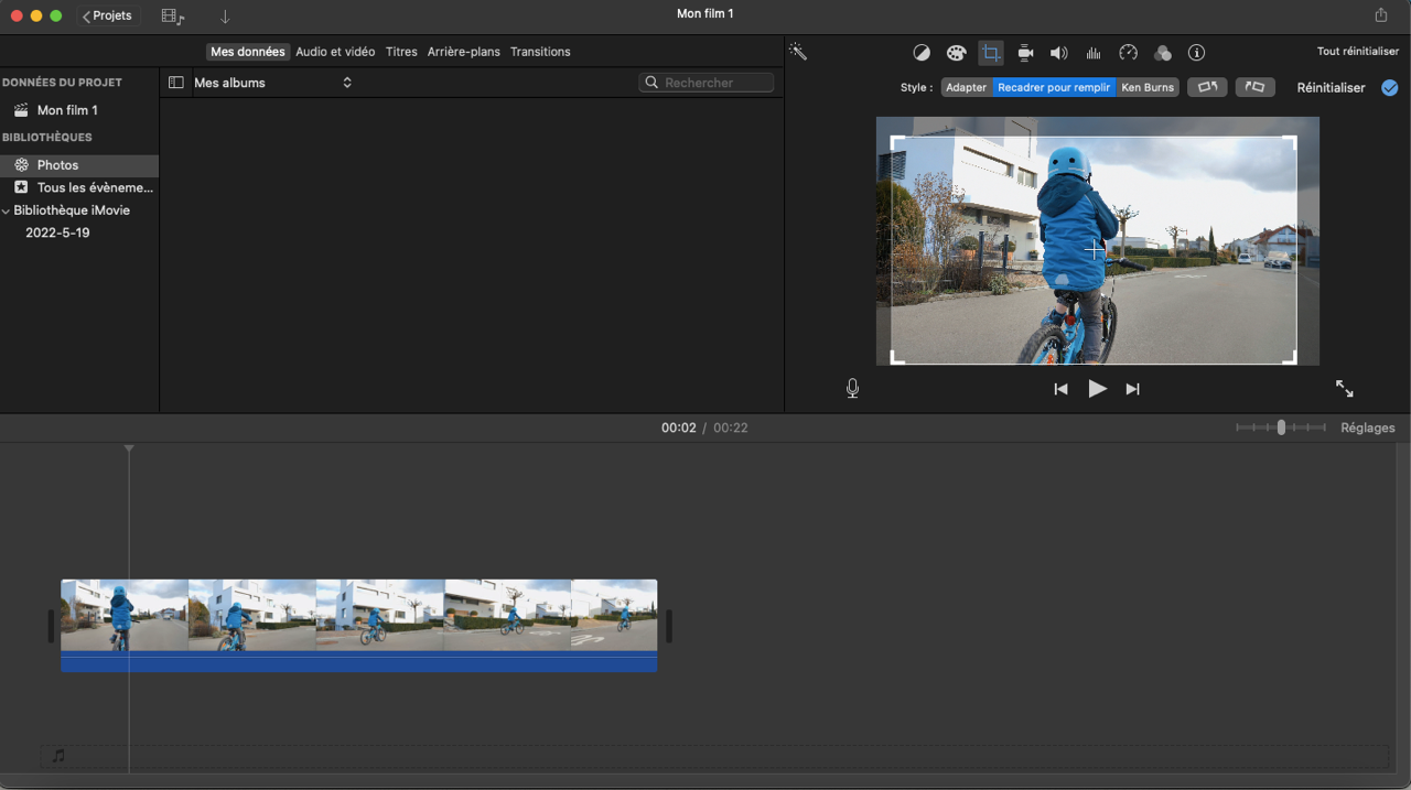 logiciel iMovie montage photo avec musique